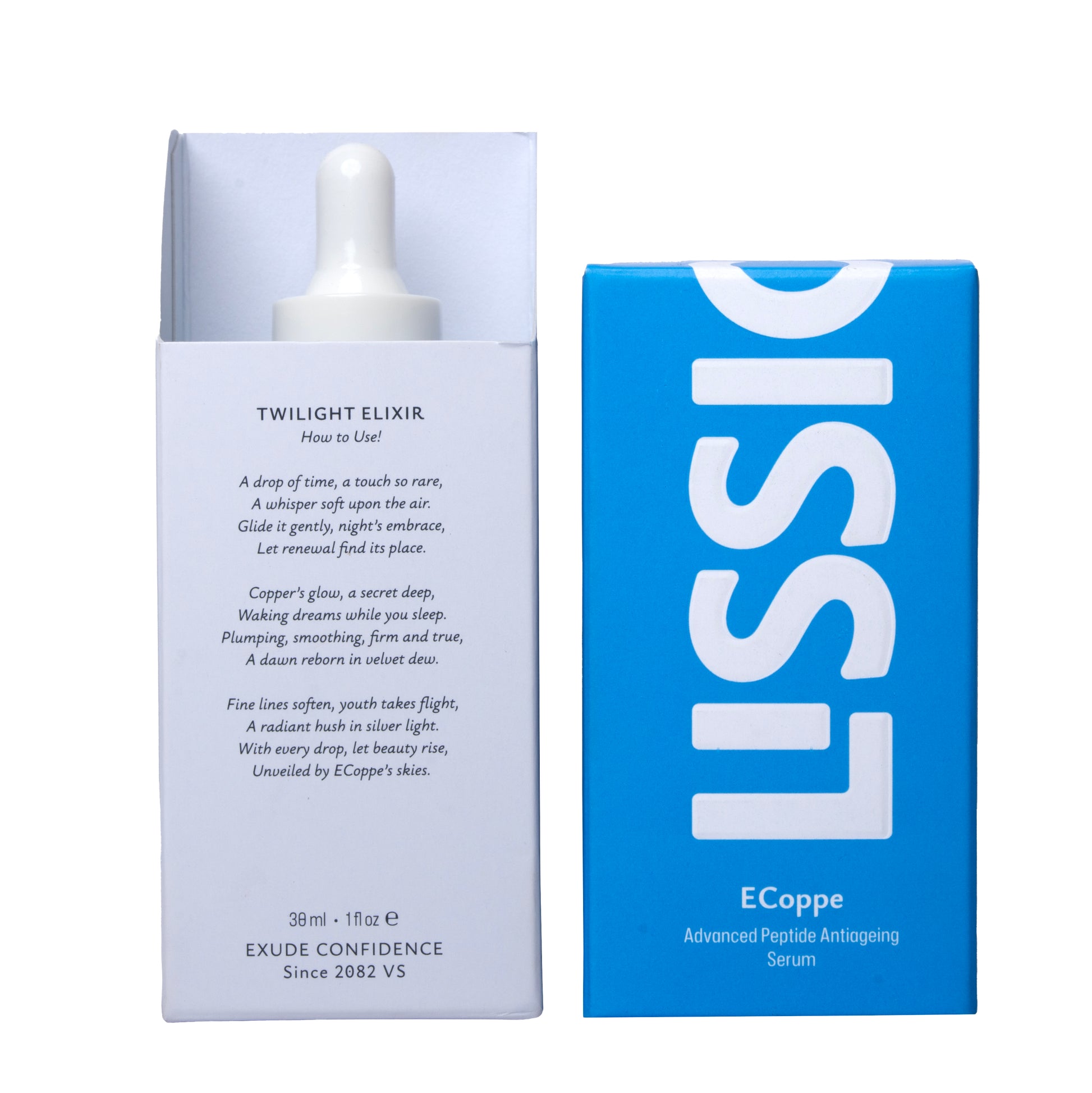 Lissico ECoppe peptide serum bottle